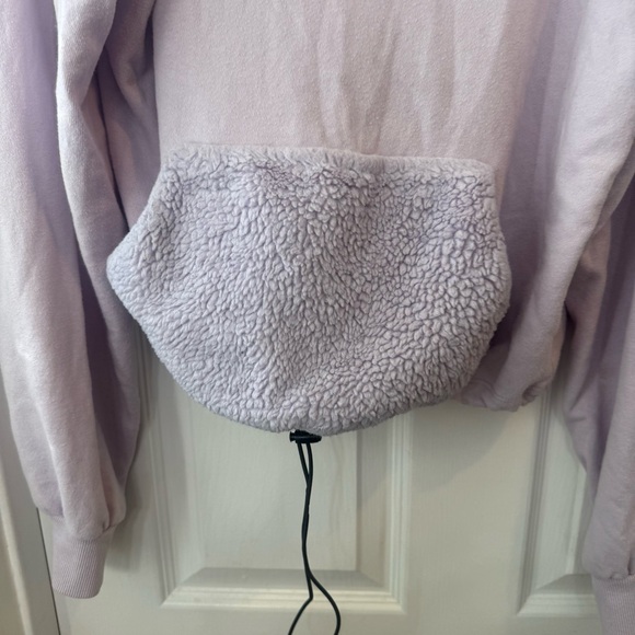 Lavender Hoodie with Sherpa Pocket, Light Purple Hoodie, Purple Sweatshirt - Picture 2 of 9